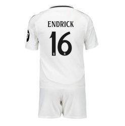 Fotbollsset Barn Real Madrid Endrick #16 Hemmatröja 2024-25 Mini-Kit Kortärmad (+ korta byxor)