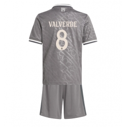 Fotbollsset Barn Real Madrid Federico Valverde #8 Tredje Tröja 2024-25 Mini-Kit Kortärmad (+ korta byxor)