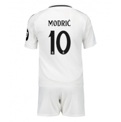 Fotbollsset Barn Real Madrid Luka Modric #10 Hemmatröja 2024-25 Mini-Kit Kortärmad (+ korta byxor)