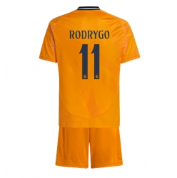 Fotbollsset Barn Real Madrid Rodrygo Goes #11 Bortatröja 2024-25 Mini-Kit Kortärmad (+ korta byxor)