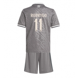 Fotbollsset Barn Real Madrid Rodrygo Goes #11 Tredje Tröja 2024-25 Mini-Kit Kortärmad (+ korta byxor)