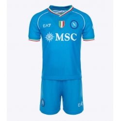 Fotbollsset Barn SSC Napoli Hemmatröja 2023-24 Mini-Kit Kortärmad (+ korta byxor)