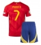 Fotbollsset Barn Spanien Alvaro Morata #7 Hemmatröja EM 2024 Mini-Kit Kortärmad (+ korta byxor)