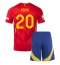 Fotbollsset Barn Spanien Pedri Gonzalez #20 Hemmatröja EM 2024 Mini-Kit Kortärmad (+ korta byxor)