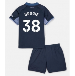 Fotbollsset Barn Tottenham Hotspur Destiny Udogie #38 Bortatröja 2023-24 Mini-Kit Kortärmad (+ korta byxor)