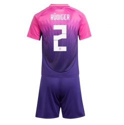 Fotbollsset Barn Tyskland Antonio Rudiger #2 Bortatröja EM 2024 Mini-Kit Kortärmad (+ korta byxor)