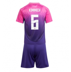 Fotbollsset Barn Tyskland Joshua Kimmich #6 Bortatröja EM 2024 Mini-Kit Kortärmad (+ korta byxor)