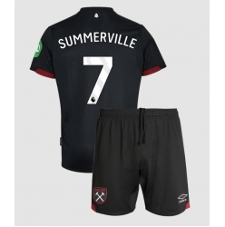 Fotbollsset Barn West Ham United Crysencio Summerville #7 Bortatröja 2024-25 Mini-Kit Kortärmad (+ korta byxor)