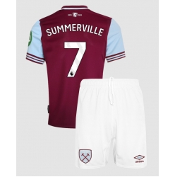 Fotbollsset Barn West Ham United Crysencio Summerville #7 Hemmatröja 2024-25 Mini-Kit Kortärmad (+ korta byxor)