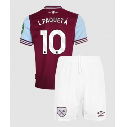 Fotbollsset Barn West Ham United Lucas Paqueta #10 Hemmatröja 2024-25 Mini-Kit Kortärmad (+ korta byxor)