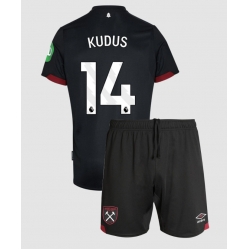 Fotbollsset Barn West Ham United Mohammed Kudus #14 Bortatröja 2024-25 Mini-Kit Kortärmad (+ korta byxor)