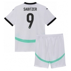 Fotbollsset Barn Österrike Marcel Sabitzer #9 Bortatröja EM 2024 Mini-Kit Kortärmad (+ korta byxor)