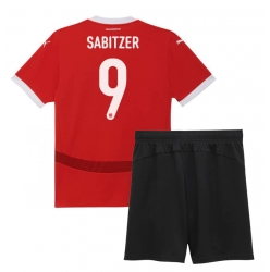 Fotbollsset Barn Österrike Marcel Sabitzer #9 Hemmatröja EM 2024 Mini-Kit Kortärmad (+ korta byxor)