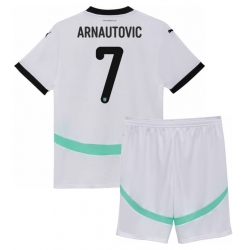 Fotbollsset Barn Österrike Marko Arnautovic #7 Bortatröja EM 2024 Mini-Kit Kortärmad (+ korta byxor)