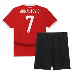 Fotbollsset Barn Österrike Marko Arnautovic #7 Hemmatröja EM 2024 Mini-Kit Kortärmad (+ korta byxor)