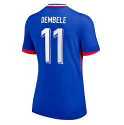 Frankrike Ousmane Dembele #11 Hemmatröja EM 2024 Dam Kortärmad