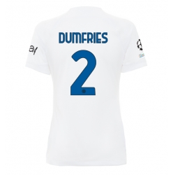 Inter Milan Denzel Dumfries #2 Bortatröja 2023-24 Dam Kortärmad