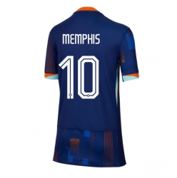 Nederländerna Memphis Depay #10 Bortatröja EM 2024 Dam Kortärmad