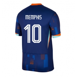 Nederländerna Memphis Depay #10 Bortatröja EM 2024 Kortärmad