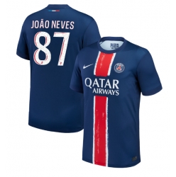 Paris Saint-Germain Joao Neves #87 Hemmatröja 2024-25 Kortärmad