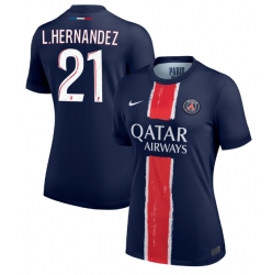 Paris Saint-Germain Lucas Hernandez #21 Hemmatröja 2024-25 Dam Kortärmad