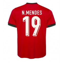 Portugal Nuno Mendes #19 Hemmatröja EM 2024 Kortärmad