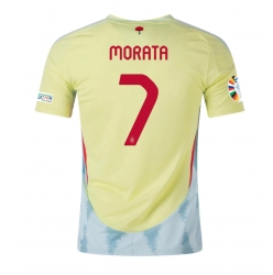 Spanien Alvaro Morata #7 Bortatröja EM 2024 Kortärmad